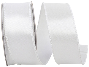 1.5 Inch White Satin Ribbon With Wired Edges, 10 Yard Spool (1 Spool) SALE ITEM