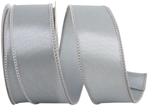 1.5 Inch Silver Satin Ribbon With Wired Edges, 10 Yard Spool (1 Spool) SALE ITEM