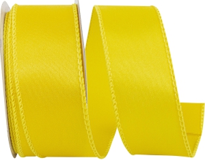 1.5 Inch Yellow Satin Ribbon With Wired Edges, 10 Yard Spool (1 Spool) SALE ITEM