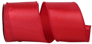 2.5 Inch Scarlet Red Satin Ribbon With Wired Edges, 10 Yard Spool (1 Spool) SALE ITEM