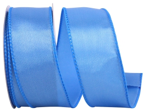 1.5 Inch Lt. Blue Satin Ribbon With Wired Edges, 10 Yard Spool (1 Spool) SALE ITEM