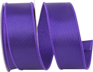 1.5 Inch Purple Satin Ribbon With Wired Edges, 10 Yard Spool (1 Spool) SALE ITEM