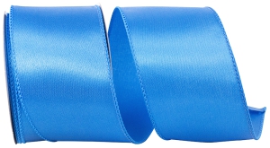 2.5 Inch Turquoise Satin Ribbon With Wired Edges, 10 Yard Spool (1 Spool) SALE ITEM