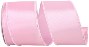 2.5 Inch Pink Satin Ribbon With Wired Edges, 10 Yard Spool (1 Spool) SALE ITEM