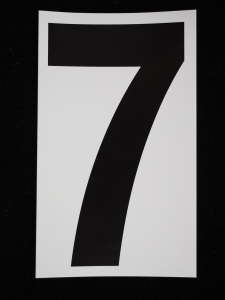 Number "7" - 5 Inch Sticker Decal Vinyl Adhesive Address Numbers Black & White (lot of 10) SALE ITEM MADE IN USA