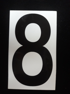 Number "8" - 5 Inch Sticker Decal Vinyl Adhesive Address Numbers Black & White (lot of 10) SALE ITEM MADE IN USA