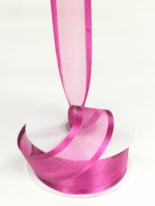 Organza Ribbon With Satin Edge , Wine, 1-1/2 Inch x 25 Yards (1 Spool) SALE ITEM