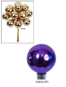 20MM Purple Glass Ball With Wire  (Lot of 1 Box - 12  Bunches Per Box) SALE ITEM