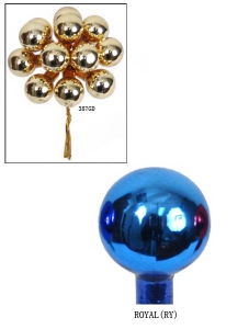 20MM Royal Glass Ball With Wire  (Lot of 1 Box - 12  Bunches Per Box) SALE ITEM