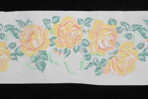 Printed Paper Ribbon, 6 yards, mint/peach (lot of 1) SALE ITEM