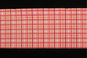 Halloween Printed Paper Ribbon, 6 yards, orange plaid (lot of 1) SALE ITEM