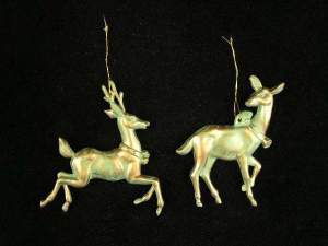 Reindeer Christmas Ornament, 4.5 inch (lot of 12)