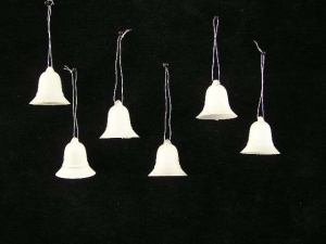 Frosted Bell Christmas Ornament, pack of 6 (lot of 36 packs)