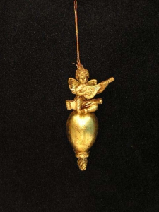 Gold Christmas Tree Ornaments, 5.25 inch (lot of 12)