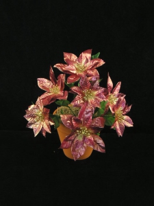 Burgundy Metallic Large Poinsettia Bush x7 (lot of 12)