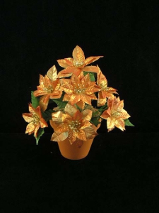 Copper Metallic Large Poinsettia Bush x7 (lot of 12)