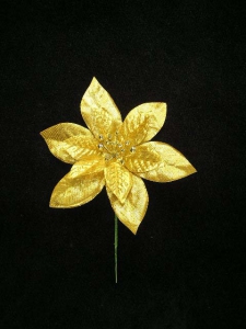 Large Poinsettia Pick, gold (lot of 72)