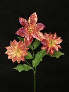 Poinsettia Spray, burgundy (lot of 12)