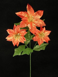 Poinsettia Spray, red (lot of 12)