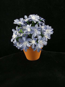 Blue Satin Poinsettia Bouquet Bush With 23 Poinsettias (lot of 12)