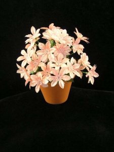 Pink Satin Poinsettia Bush With 23 Poinsettias, Artificial Silk Flower (lot of 12)