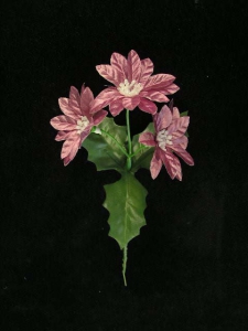Satin Poinsettia Pick, mauve (lot of 72)