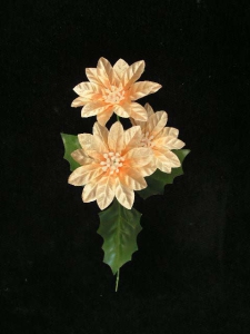 Satin Poinsettia Pick, peach, Artificial Silk Flower (lot of 72)