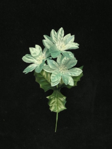 Satin Poinsettia Pick, teal (lot of 72)