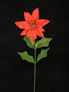 Single Satin Poinsettia Spray, red (lot of 12)