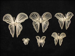 Abaca Butterfly with Scalloped Wings, set of 6 (lot of 12 sets) SALE ITEM