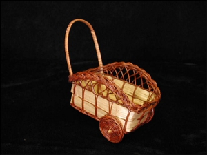 Wicker Rattan Cart, 7 inch (lot of 6) SALE ITEM