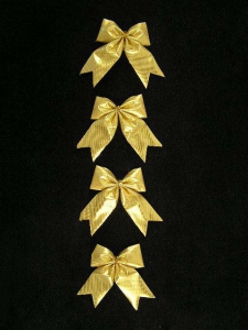 Gold Lame Bows, 2 inch (Lot of 1 Package, 4 Bows Per Package) SALE ITEM
