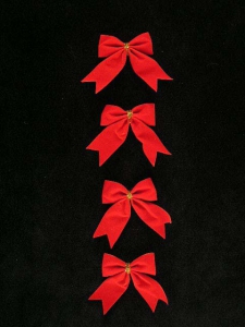 Red Velvet Bows, 2 inch (Lot of 1 Package, 4 Bows Per Package) SALE ITEM
