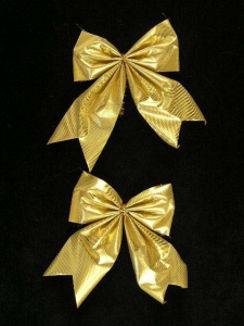 Gold Lame Bow, 4 inch (lot of 1 package, 2 bows per package) SALE ITEM