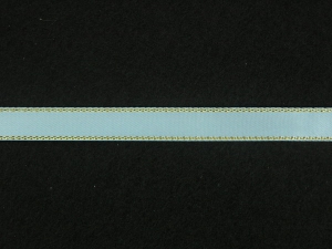 Double Face Satin Ribbon With Gold Edge, Lt. Blue, 3/8 Inch x 50 Yards (1 Spool) SALE ITEM