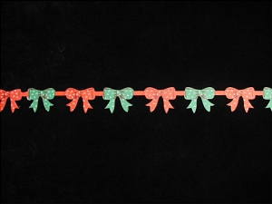 Paper Bow Garland, 9 feet, red/green (lot of 12) SALE ITEM