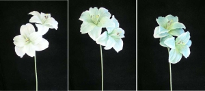 Pastel Water Color Amaryllis Spray, Aquamarine (Lot of 12)