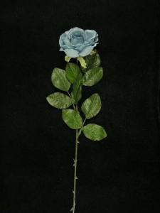 Open Rose Spray, wedgewood blue, Artificial Silk Flower (lot of 12)