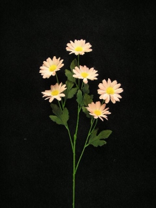 Daisy, peach, Artificial Silk Flower (lot of 12)