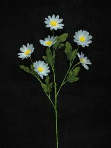 Daisy, wedgwood blue, Artificial Silk Flower (lot of 12)