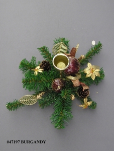 Brass Taper Candle Holder, burgundy, 9.5 inch (lot of 2)