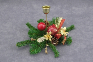 Brass Taper Candle Holder, red, 9.5 inch (lot of 2)