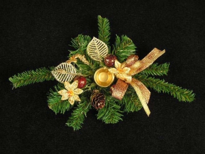 Christmas Taper Candle Ring, burgundy (lot of 6)