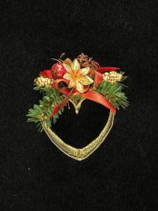 Mesh Heart Christmas Ornament (lot of 12)