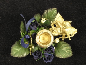 Christmas Taper Candle Ring, navy (lot of 24)