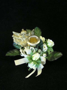 Christmas Taper Candle Ring, cream (lot of 24)