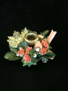 Christmas Taper Candle Ring, peach (lot of 24)