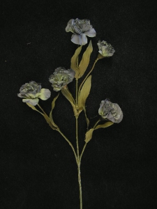 Dried Carnation Spray, french blue, Artificial Silk Flower (lot of 12)