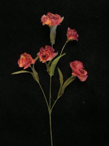 Dried Carnation Spray, mulberry, Artificial Silk Flower (lot of 12)