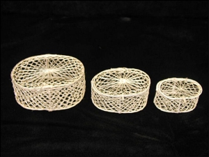 Abaca Oval Box, set of 3 (lot of 1 sets) SALE ITEM